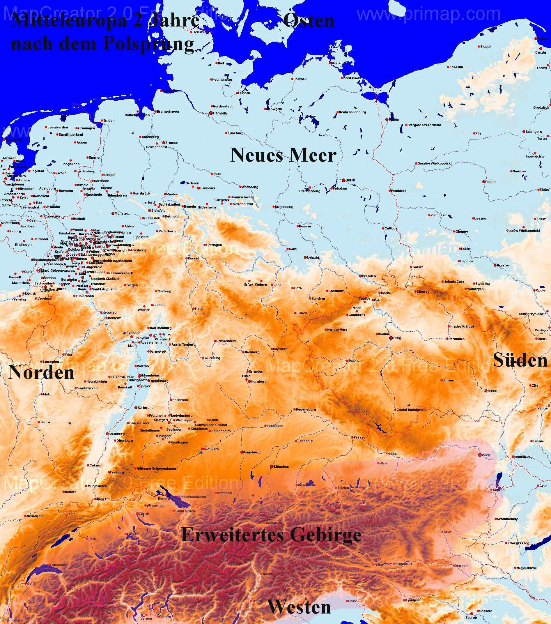 Mitteleuropa 2 Jahre nach dem Polsprung